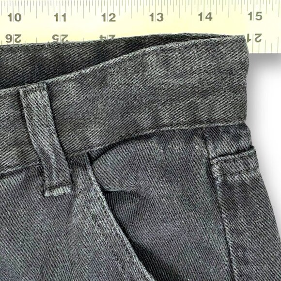 Skeleton Baggy Jeans Sz L 30x Black Denim Wide Leg Pants Goth Halloween Bones - Picture 10 of 13